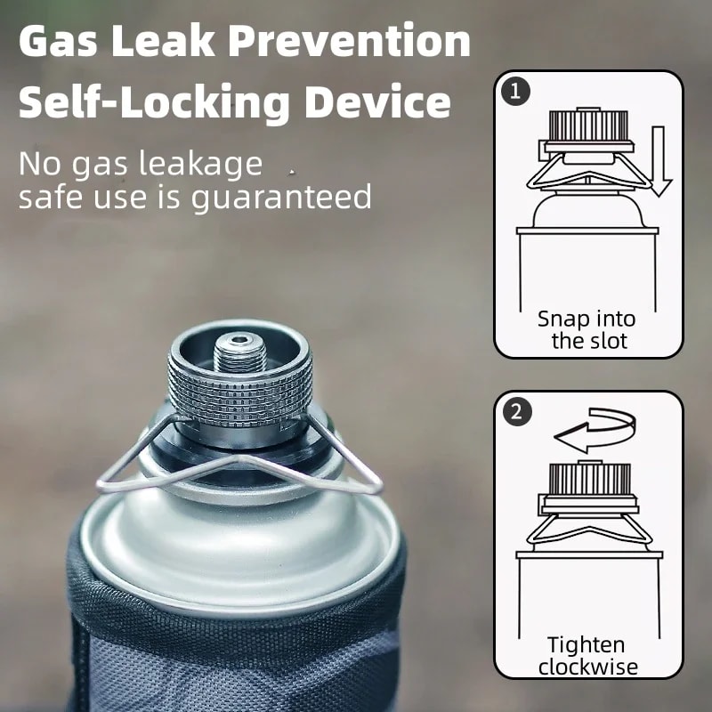 Outdoor Butane Stove Adapter with Screw Valve Camping Gas Converter