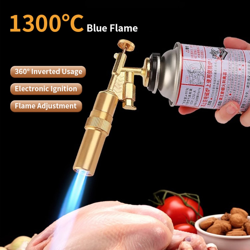Precision Butane Gas Torch Blowtorch with Auto Ignition for Cooking & Soldering