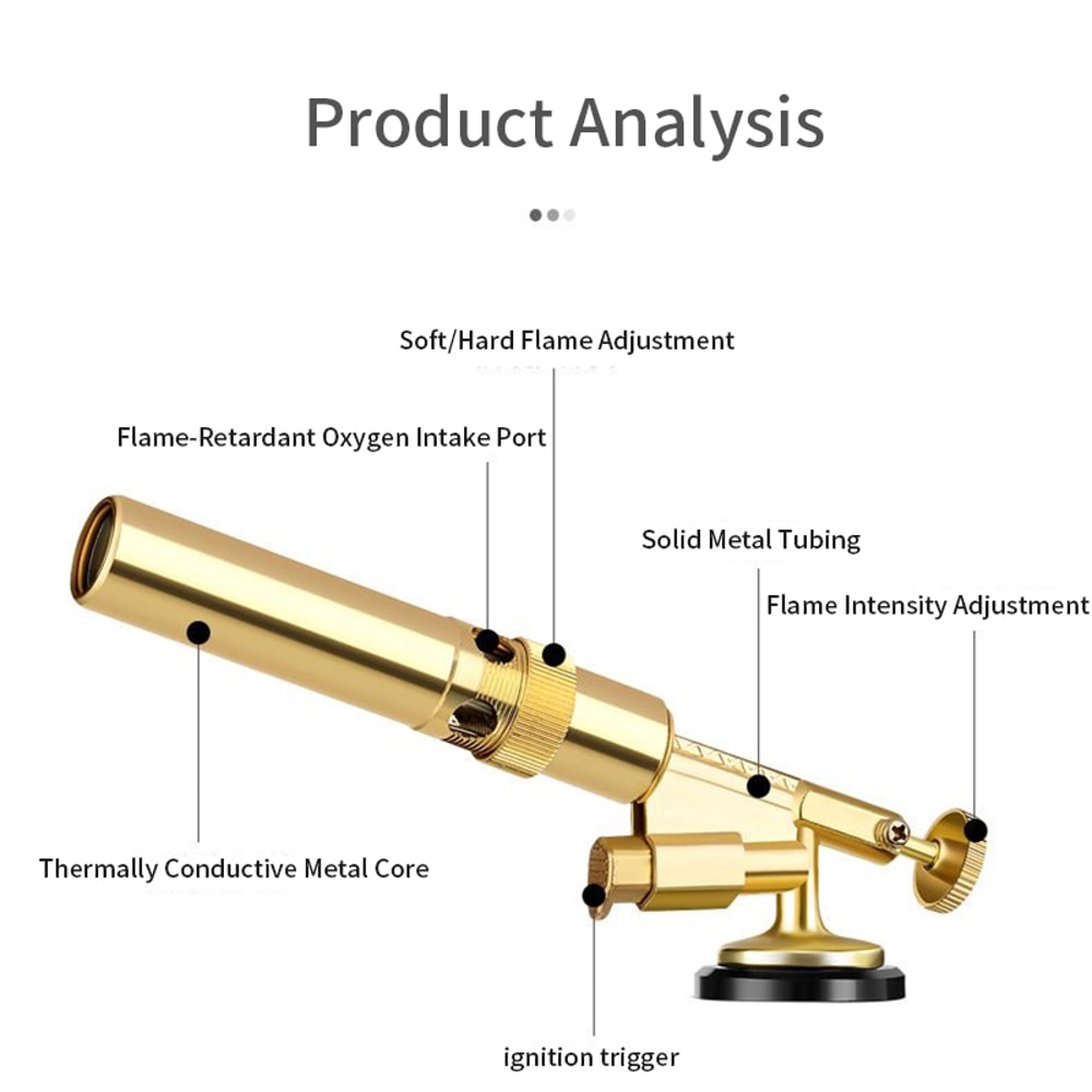 Precision Butane Gas Torch Blowtorch with Auto Ignition for Cooking & Soldering