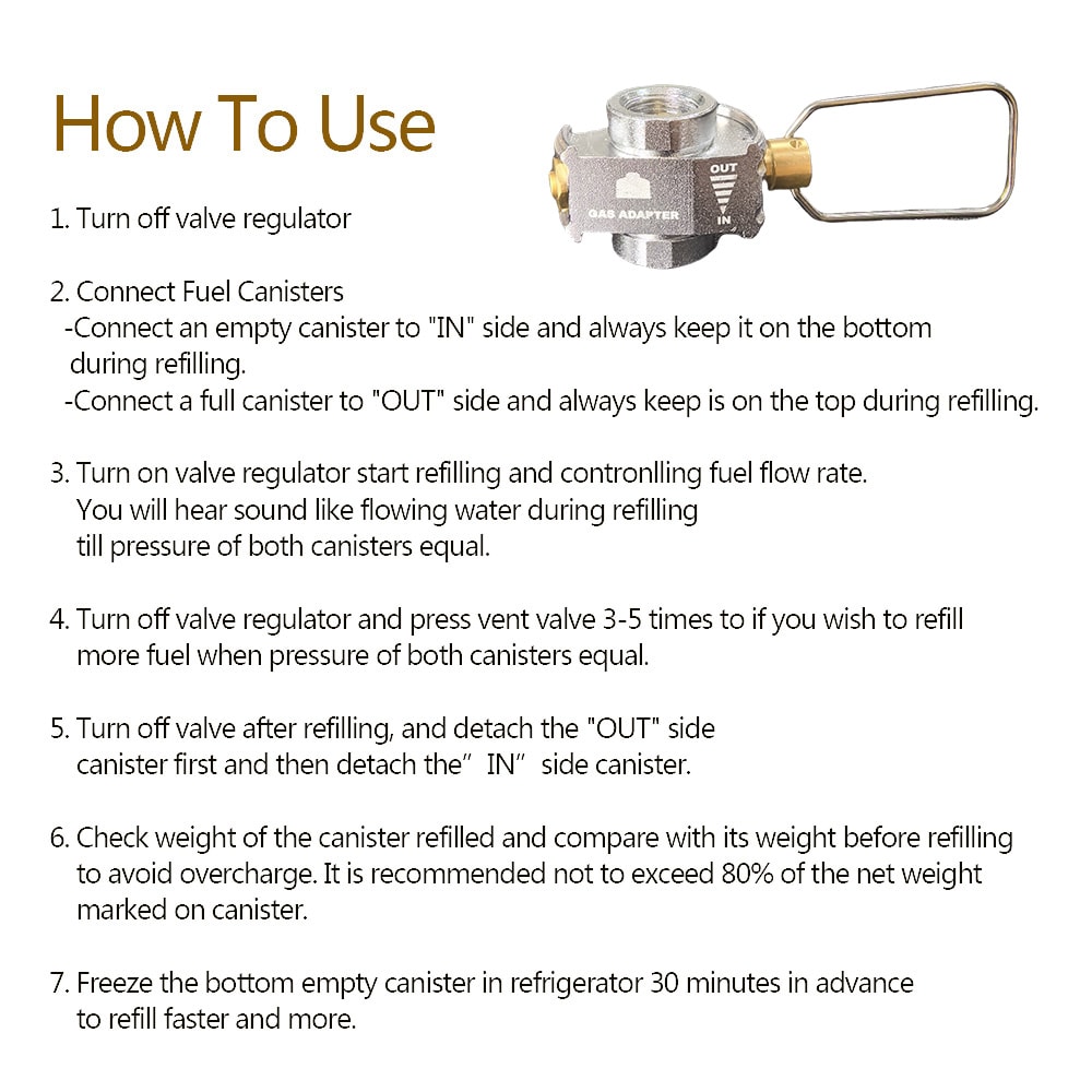 Premium Gas Burner Adapter Camping Gas Converter Propane Refill Adapter 1