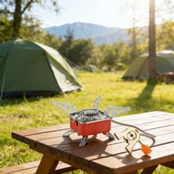 foldable portable camping stove windproof gas burner for hiking & picnic