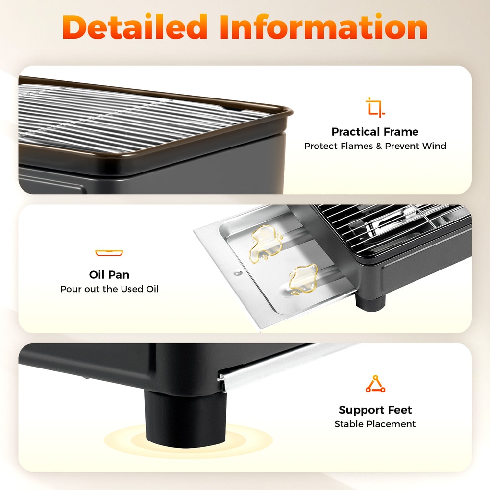 Compact Portable Butane Grill with Dual Burners & Adjustable Firepower for Camping
