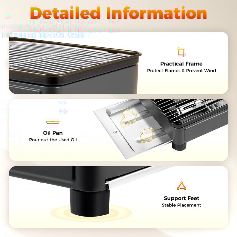Compact Portable Butane Grill with Dual Burners & Adjustable Firepower for Camping