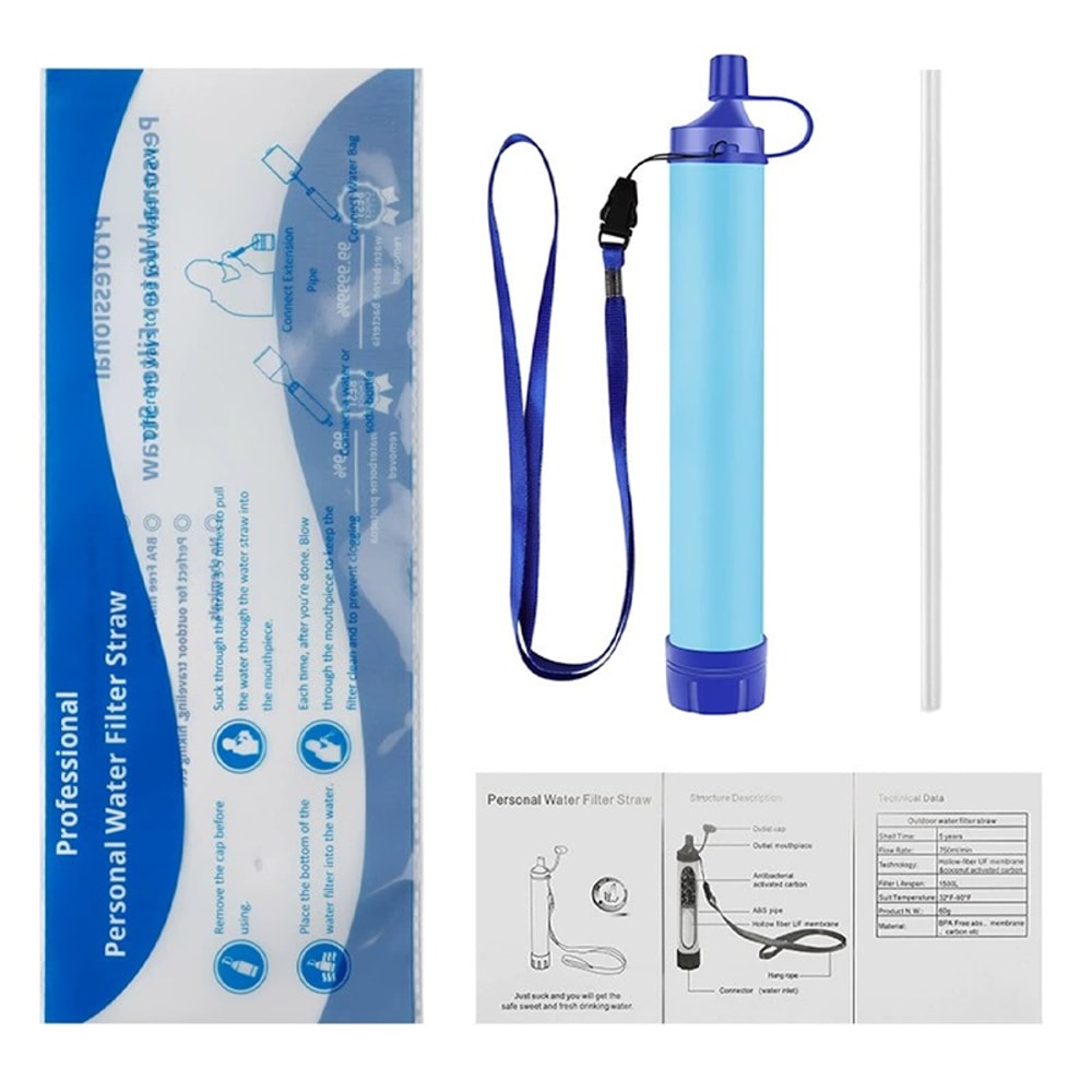 High Flow Portable Water Filter Straw For Camping Survival And Emergency Preparedness 6
