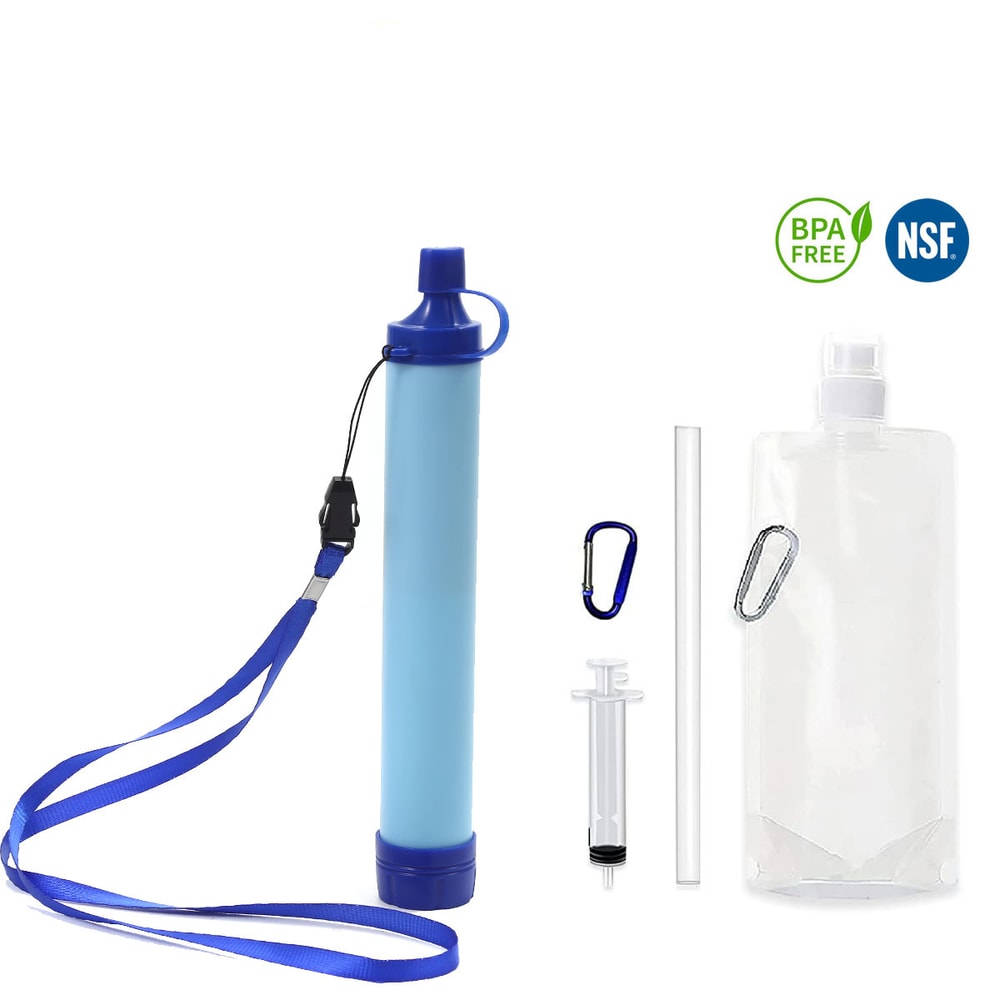 Portable Survival Water Filter Bottle For Camping Hiking Emergency Purification 5