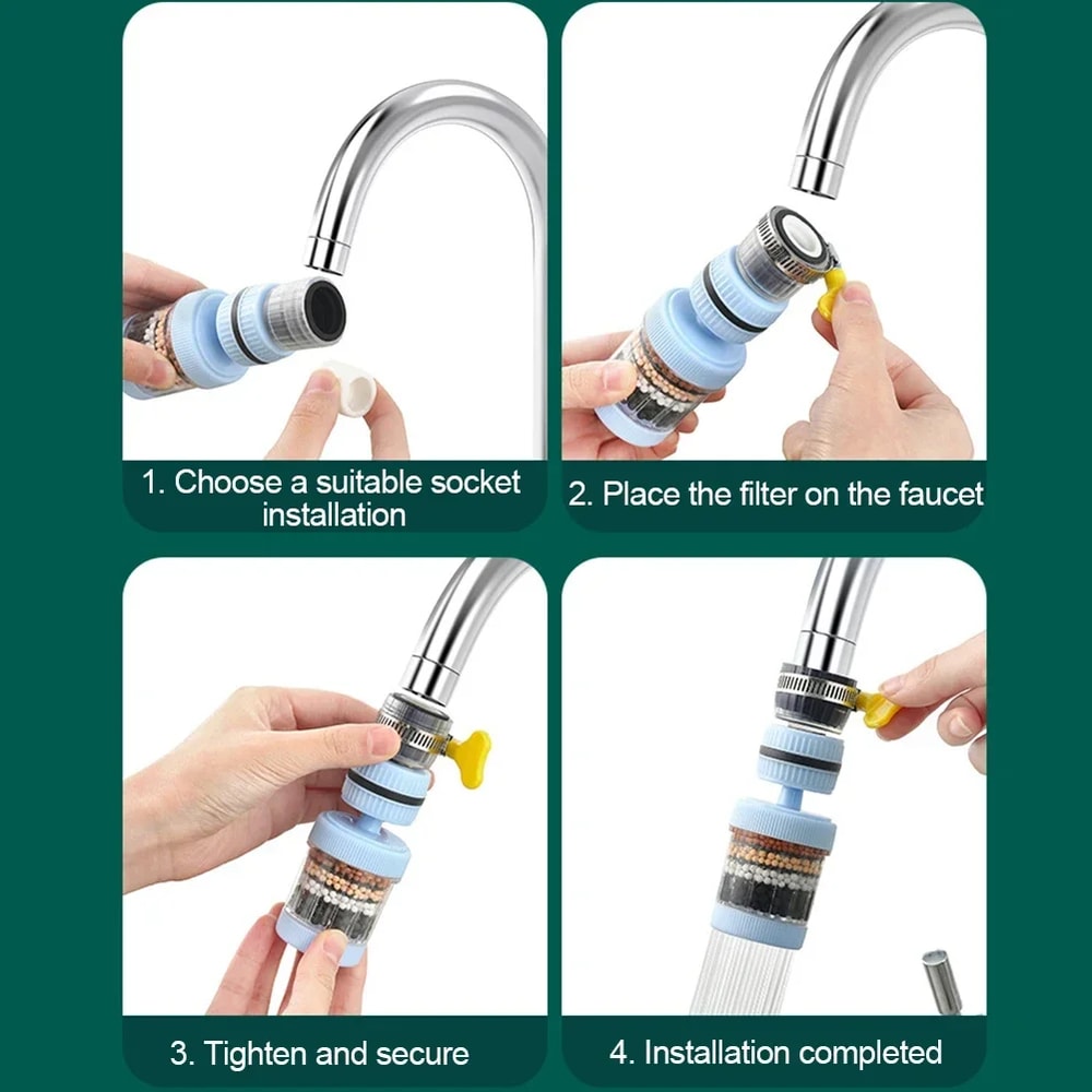 Layer Faucet Water Filter with Anti Splash Aerator and Water Saving Tap Purifier
