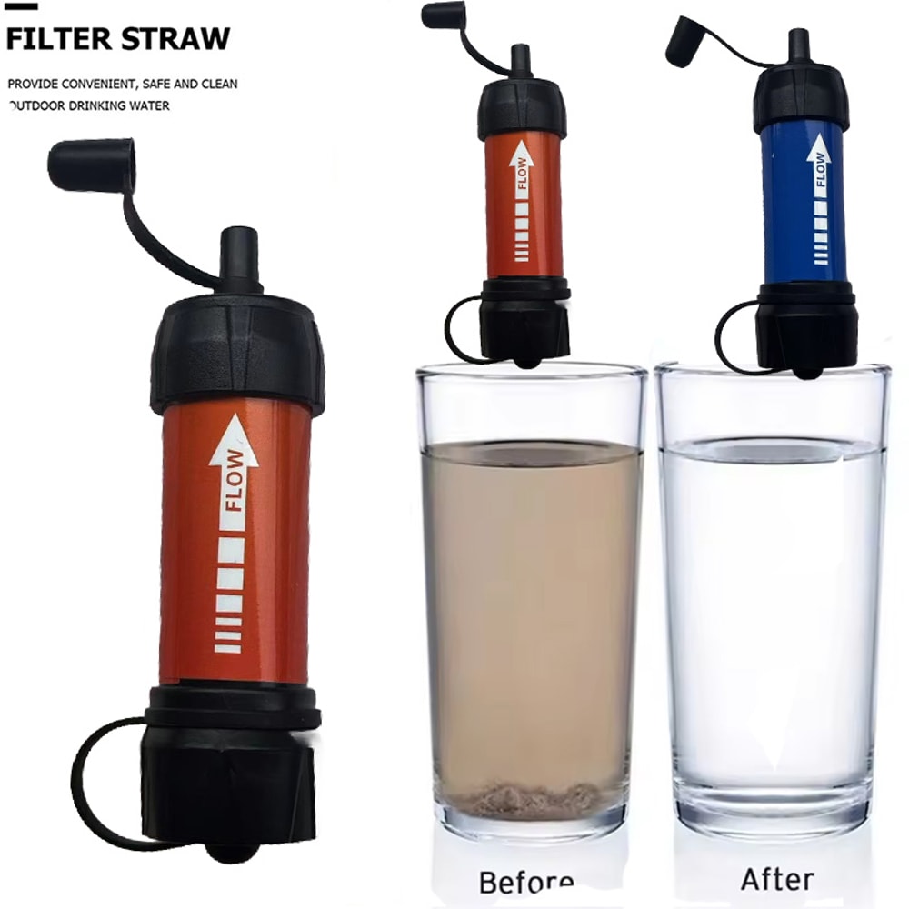 Portable Water Filter Straw For Hiking Emergency Survival Gear 0