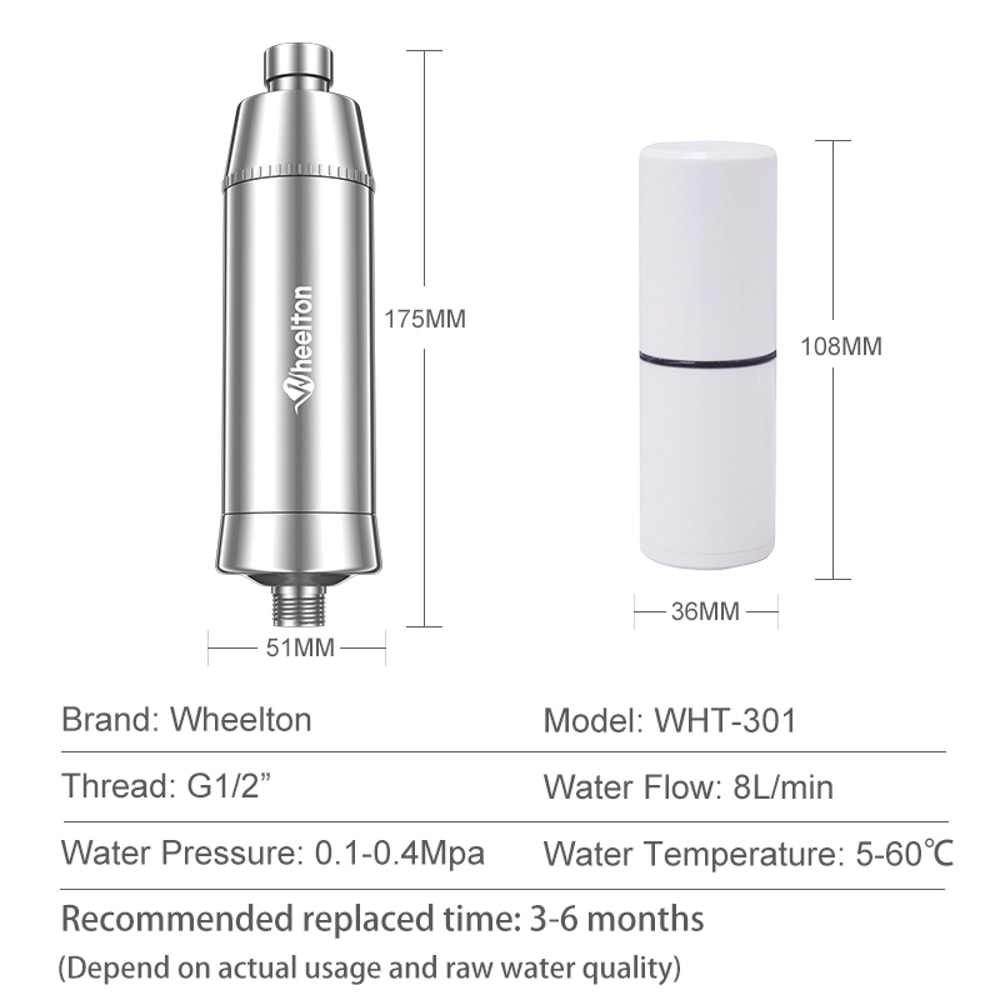 Wheelton Shower Filter for Hard Water Chlorine Removing Water Softener