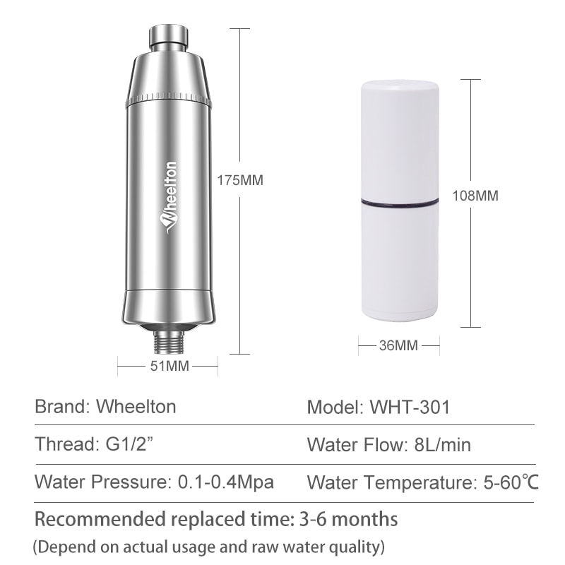 Wheelton Shower Filter for Hard Water Chlorine Removing Water Softener