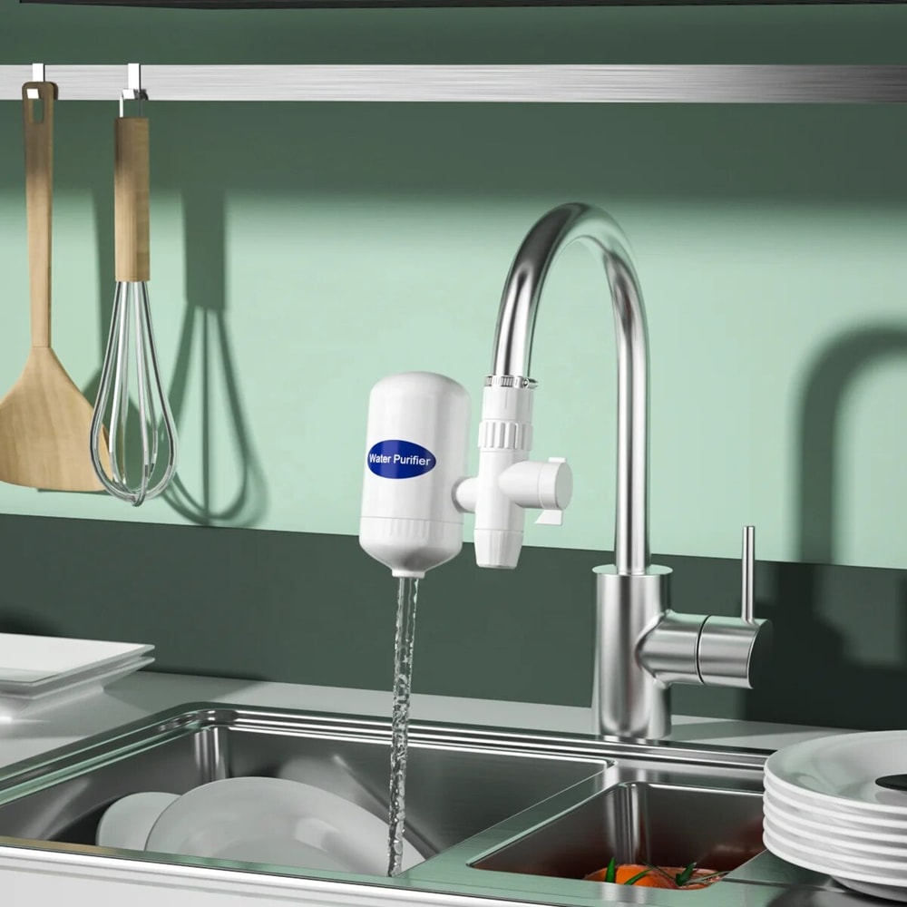 Rotating Faucet Filter Water Purifier for Kitchen Sink with Washable Cartridge