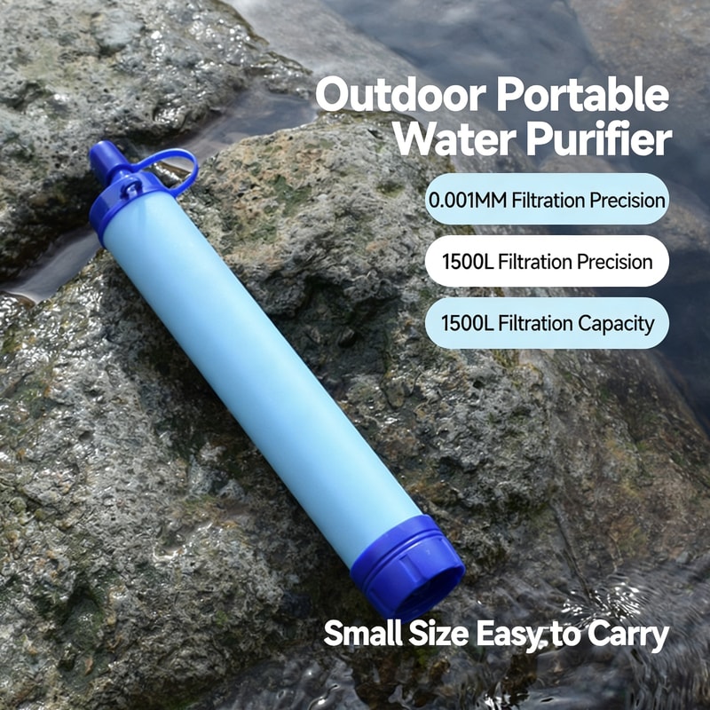 Portable Water Filter Straw Outdoor Water Purifier For Camping Hiking Survival Emergency 3