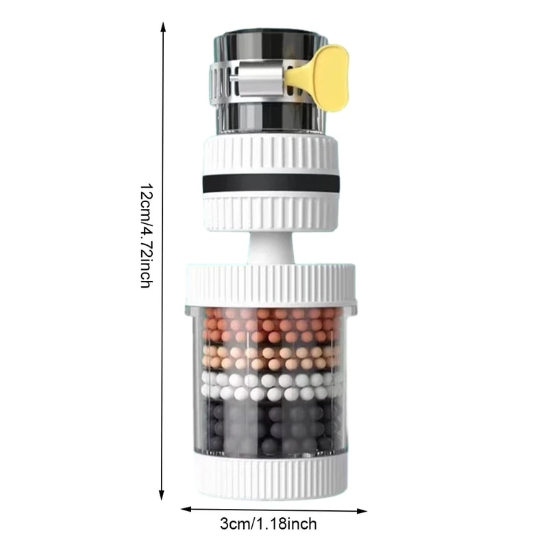 Universal Faucet Water Filter Splash-Proof Aerator with Layer Purification for Kitchen and Bathroom
