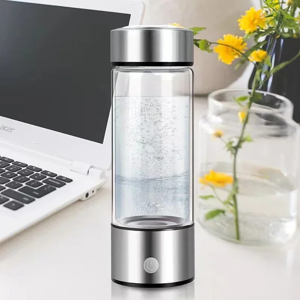 Hydrogen Water Bottle Portable Hydrogen Rich Water Generator with Titanium Filter 420ml