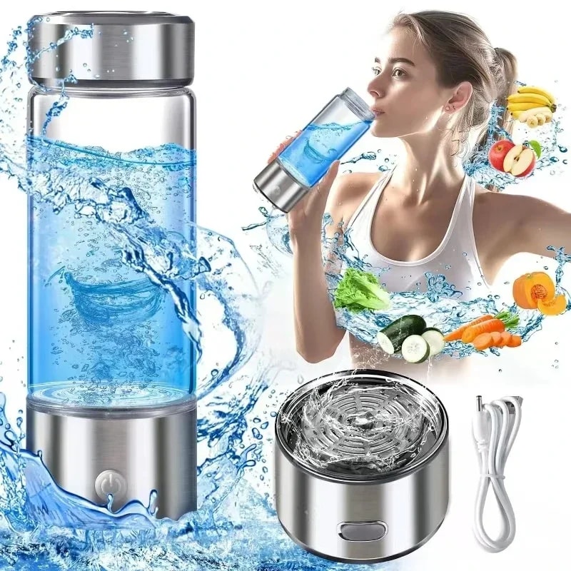 Hydrogen Water Bottle Portable Hydrogen Rich Water Generator with Titanium Filter 420ml