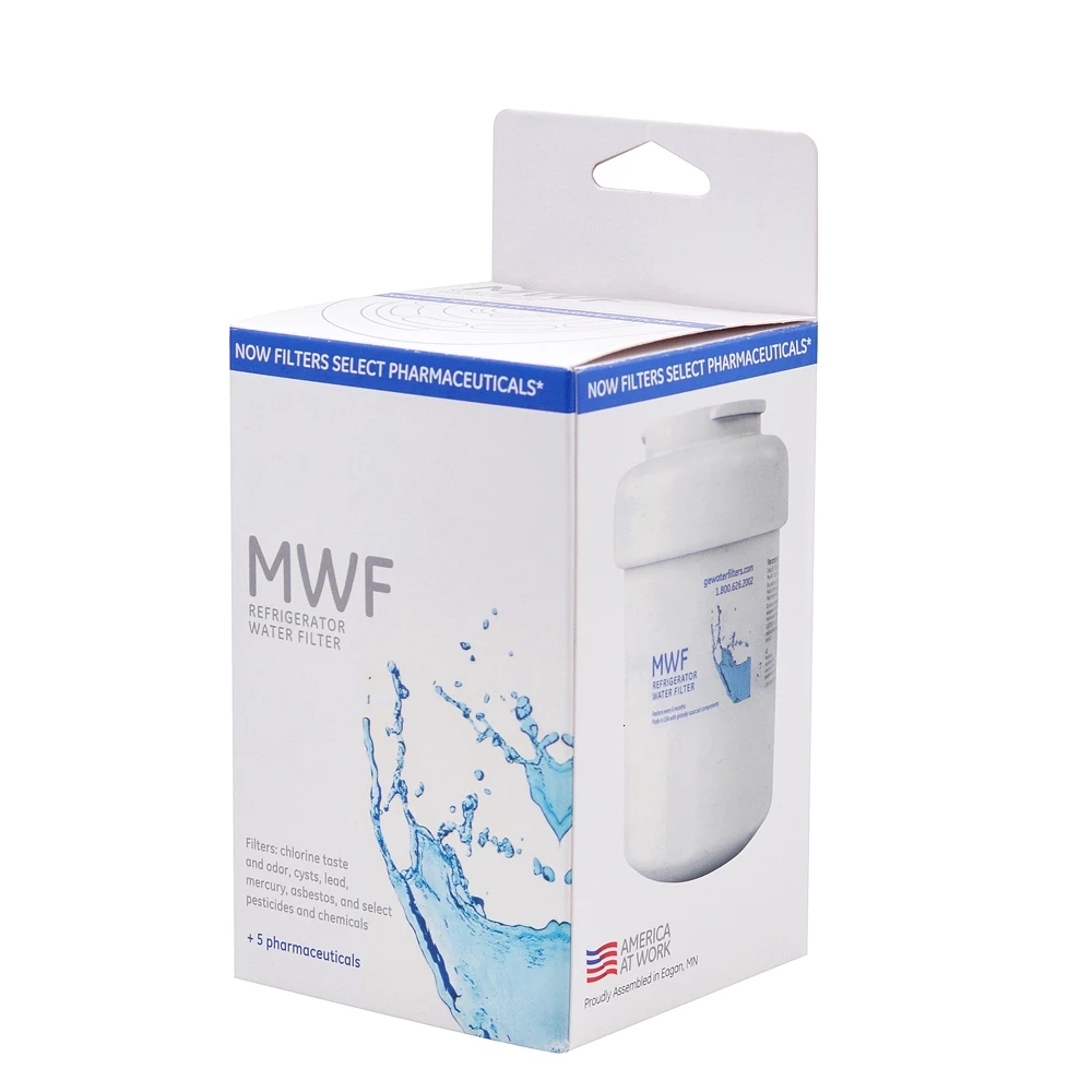 GE MWF Refrigerator Water Filter Replacement Cartridge for Clean Safe Drinking Water