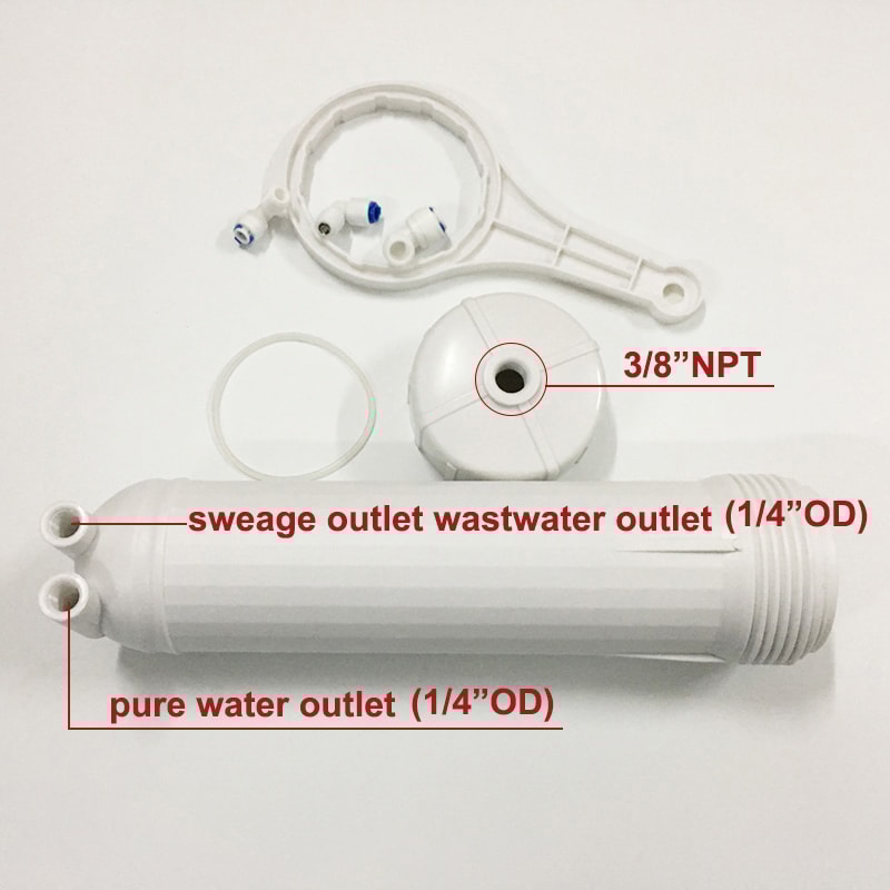 Membrane Housing Kit High Flow Reverse Osmosis Housing with Fittings