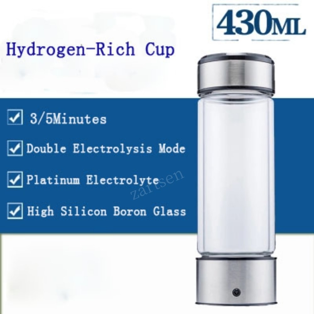 Portable Hydrogen Water Bottle Rechargeable Ionizer Alkaline Water Generator