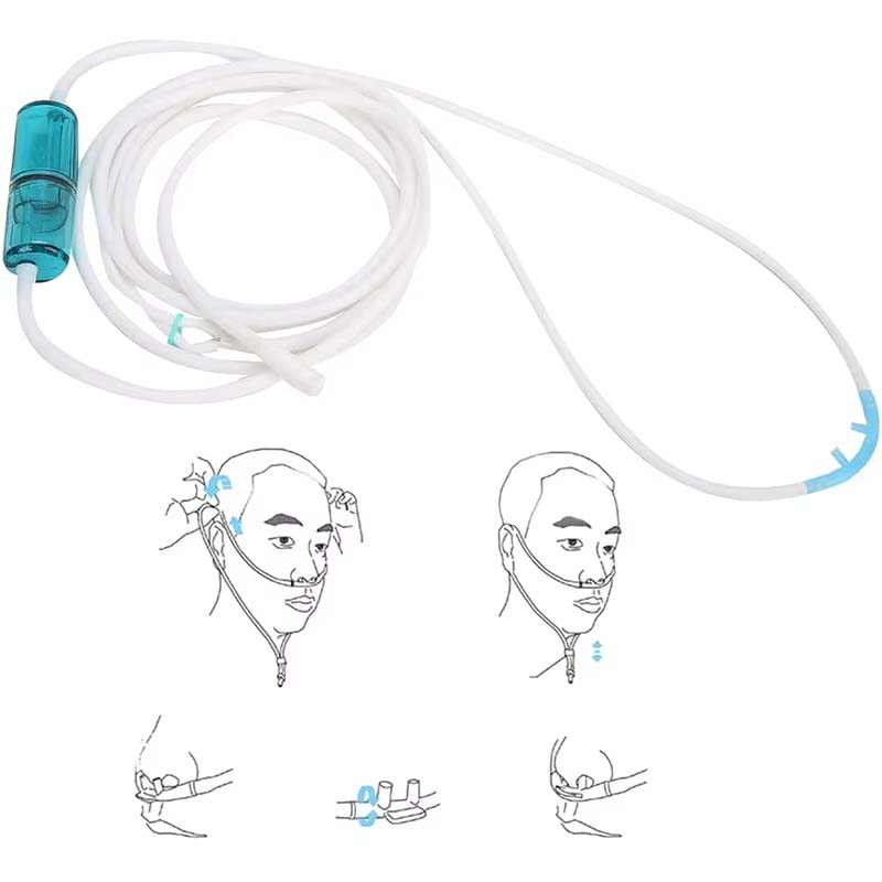 Portable Nasal Oxygen Cannula Tube for Hydrogen Inhalation and Oxygen Therapy