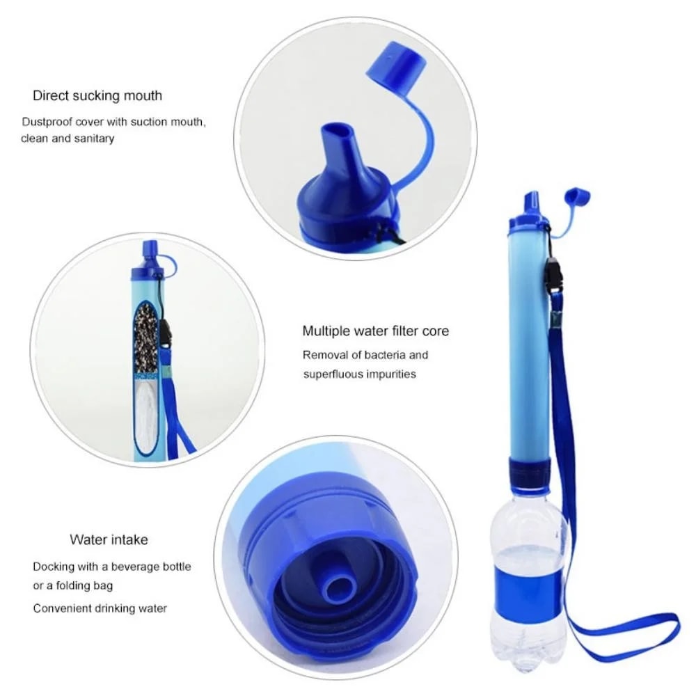 Portable Water Filter for Camping & Emergency Survival Lightweight Outdoor Purifier System