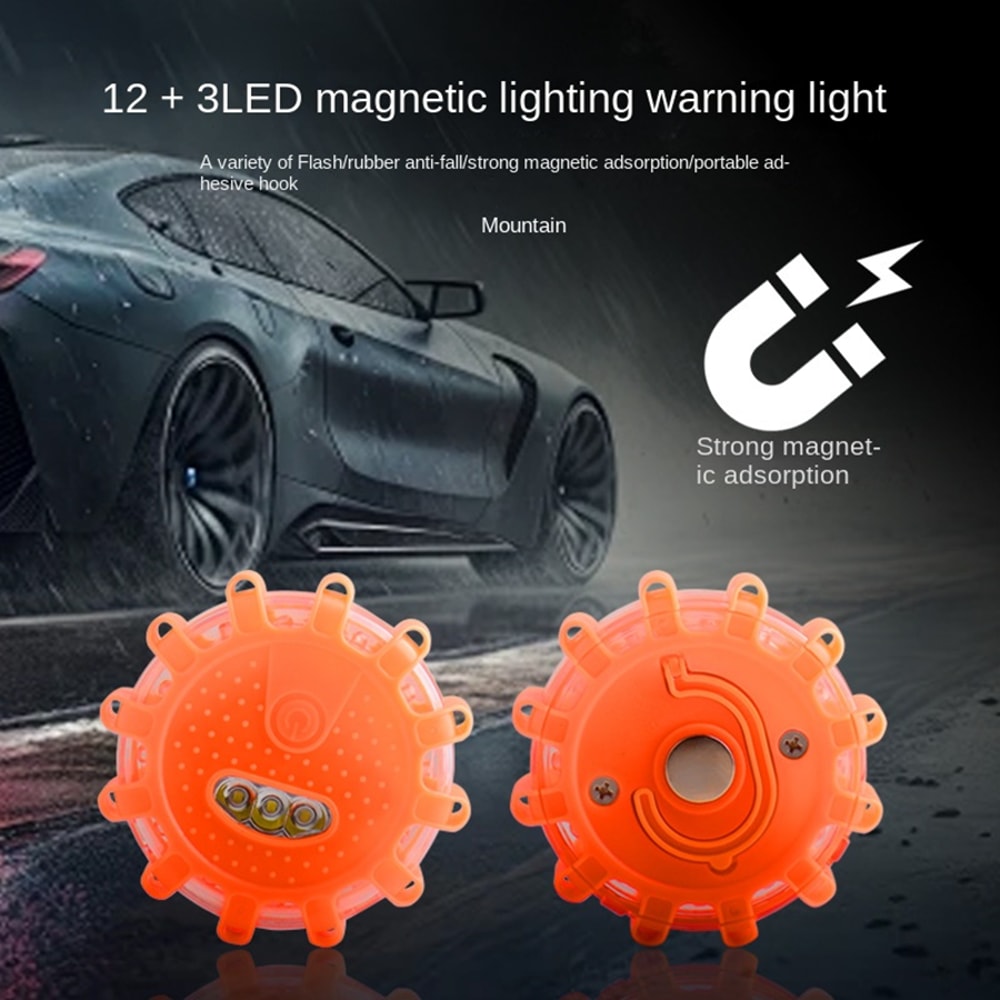 Magnetic LED Emergency Car Beacon Light with Strobe Flashlight for Roadside Safety