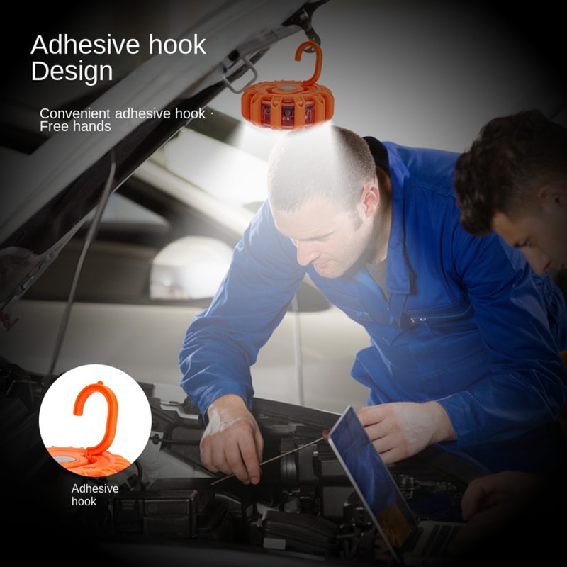 Magnetic LED Emergency Car Beacon Light with Strobe Flashlight for Roadside Safety