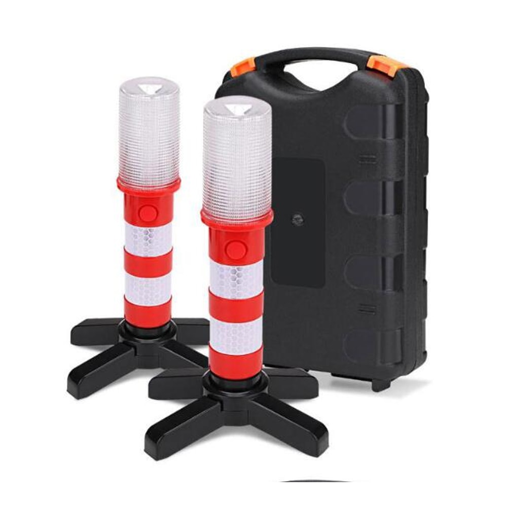 Magnetic Emergency Roadside Flares Set with Telescopic Baton and Flashlight