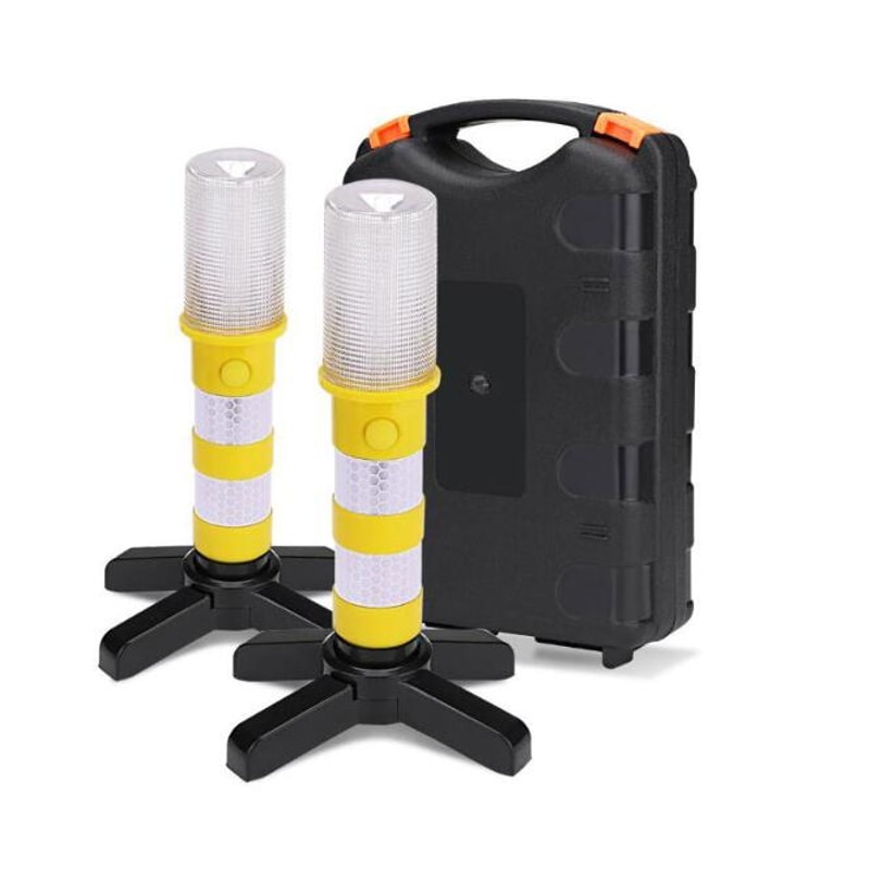 Magnetic Emergency Roadside Flares Set with Telescopic Baton and Flashlight