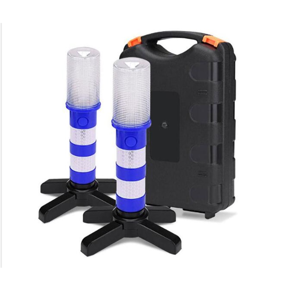 Magnetic Emergency Roadside Flares Set with Telescopic Baton and Flashlight