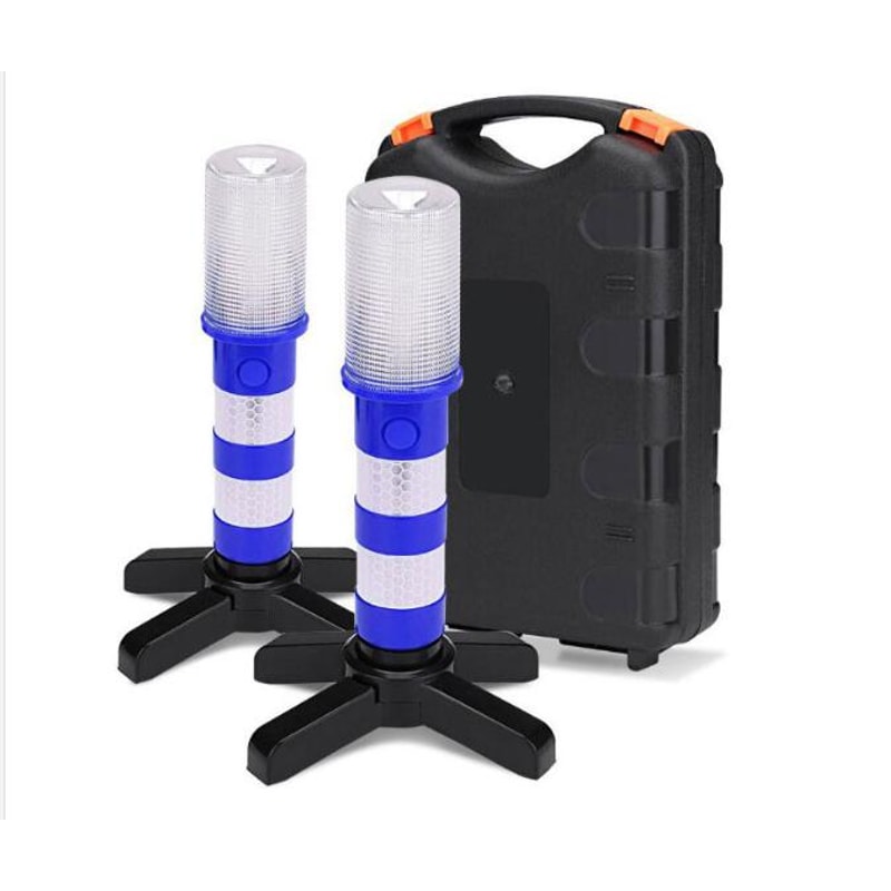 Magnetic Emergency Roadside Flares Set with Telescopic Baton and Flashlight