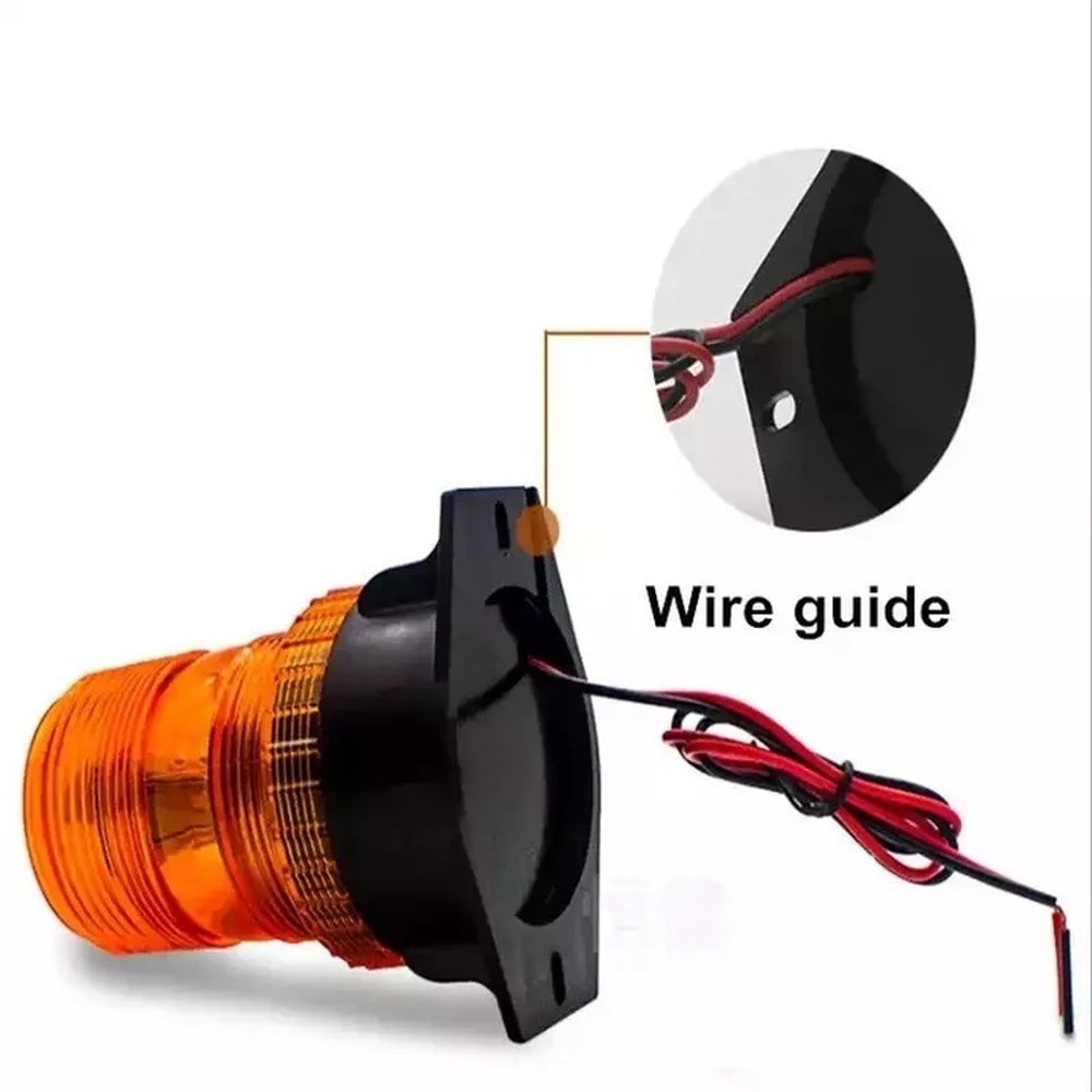 LED Amber Strobe Beacon Light for Trucks Cars Emergency Safety Warning Lamp