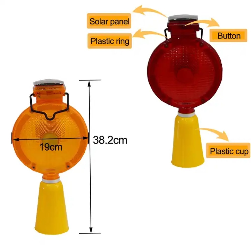 Solar Emergency Beacon Light Outdoor Traffic Warning LED Barricade Safety Light