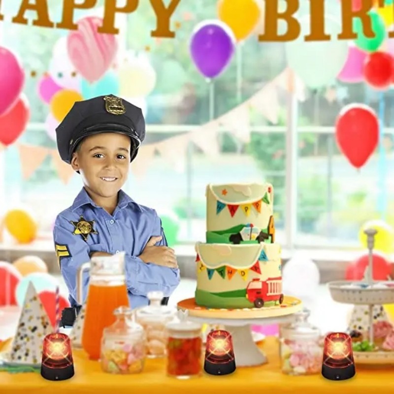 LED Police Strobe Light Car Emergency Beacon & Rotating DJ Disco Party Light