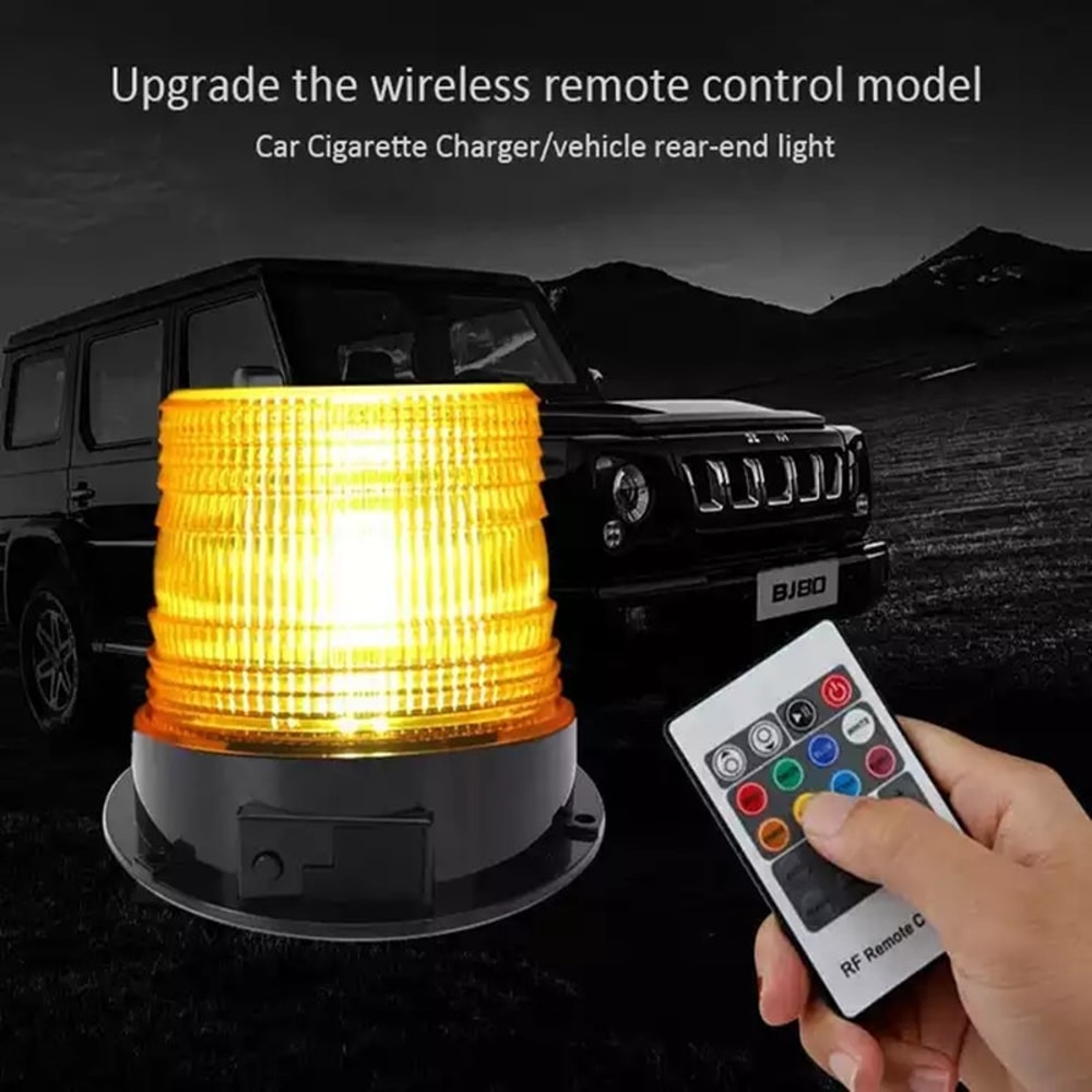 Wireless LED Car Emergency Rotating Beacon Strobe Light USB Rechargeable Magnetic Warning Light