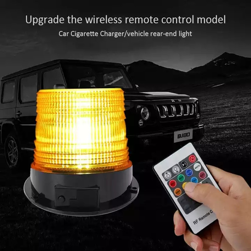 Wireless LED Car Emergency Rotating Beacon Strobe Light USB Rechargeable Magnetic Warning Light