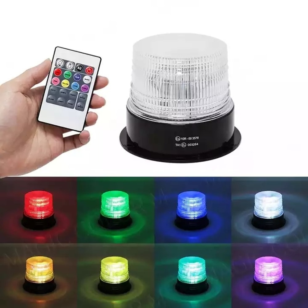 Wireless LED Car Emergency Rotating Beacon Strobe Light USB Rechargeable Magnetic Warning Light