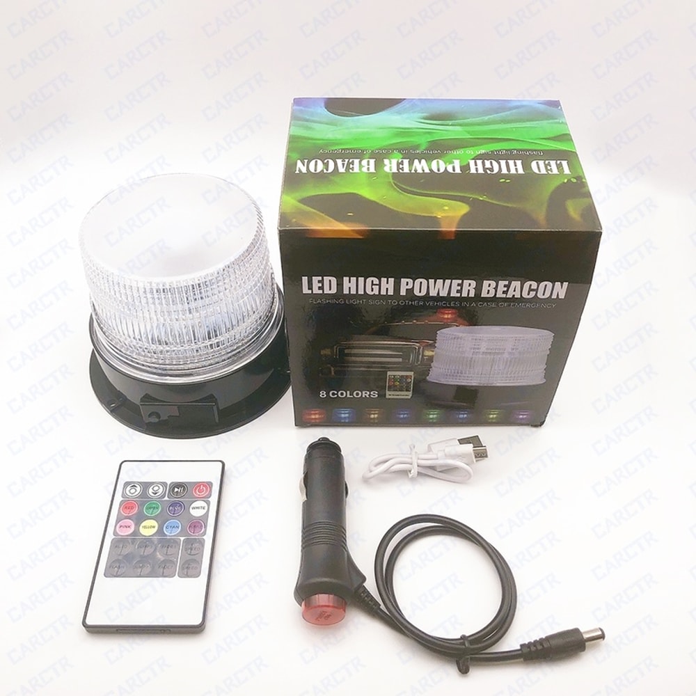 Wireless LED Car Emergency Rotating Beacon Strobe Light USB Rechargeable Magnetic Warning Light