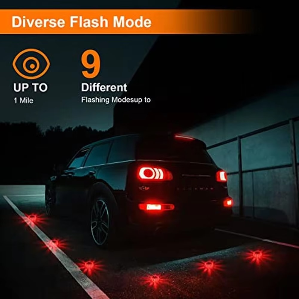 LED Road Flare Safety Lights USB Rechargeable Emergency Warning Set