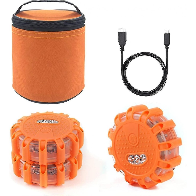 LED Road Flare Safety Lights USB Rechargeable Emergency Warning Set