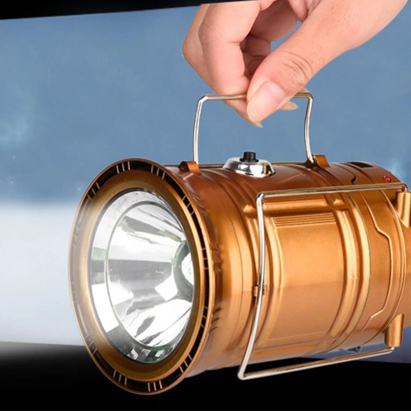 Solar Powered Multifunctional Camping Lamp & Portable LED Flashlight