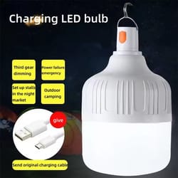 portable rechargeable led bulb with hook level brightness emergency light