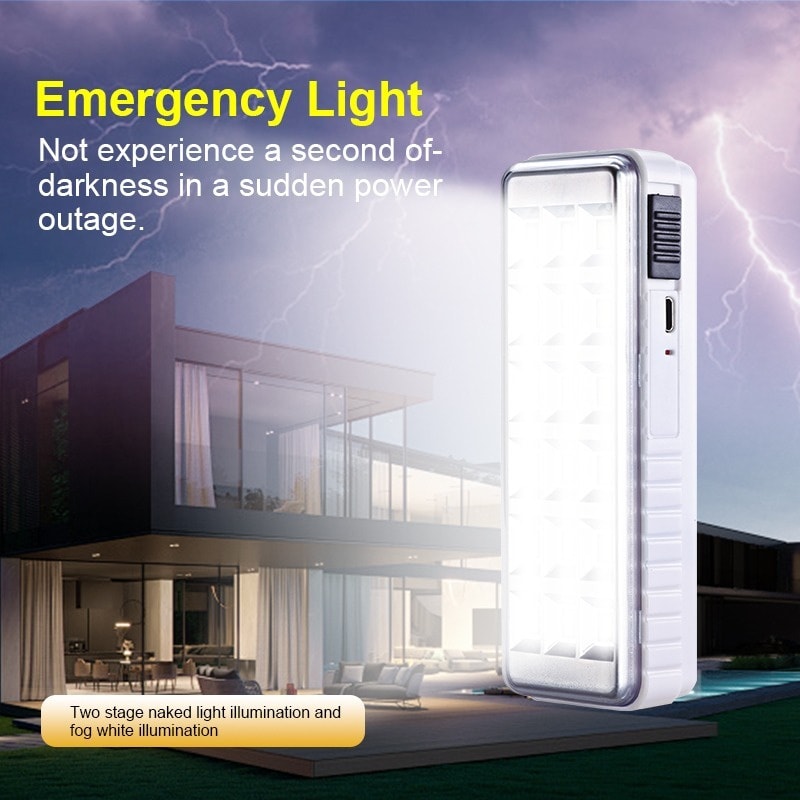 Portable LED Rechargeable Emergency Light with Handle Outdoor & Indoor Use