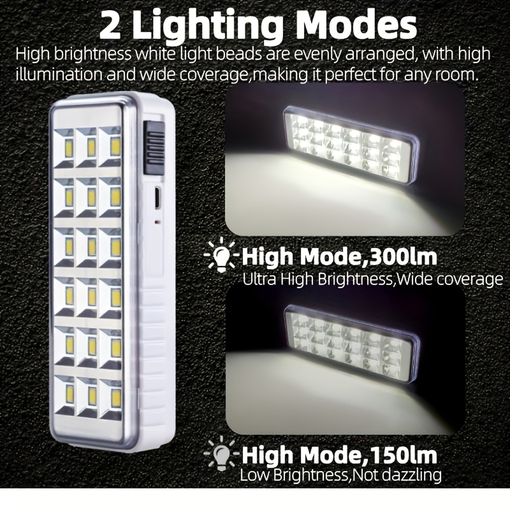 Portable LED Rechargeable Emergency Light with Handle Outdoor & Indoor Use