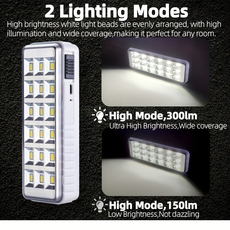 Portable LED Rechargeable Emergency Light with Handle Outdoor & Indoor Use