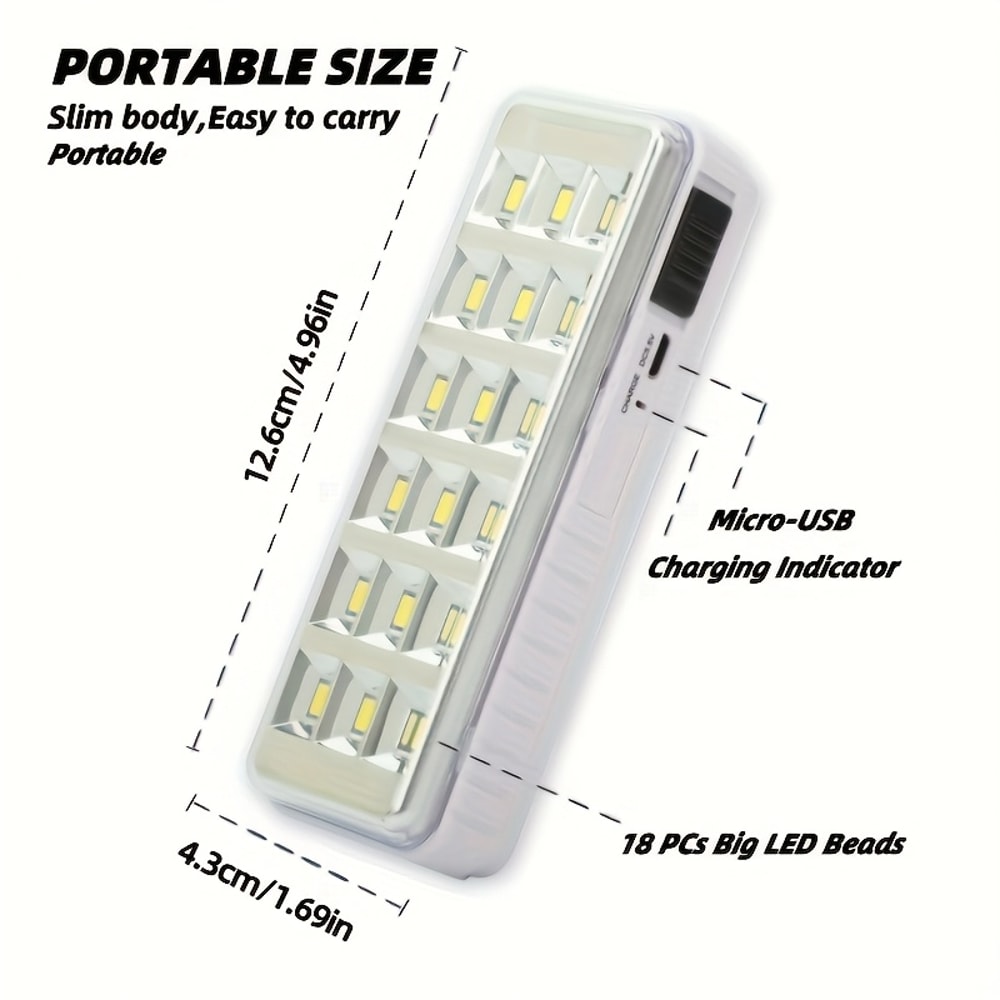 Portable LED Rechargeable Emergency Light with Handle Outdoor & Indoor Use