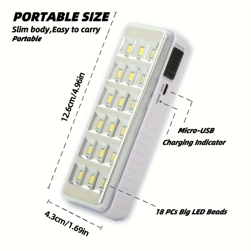 Portable LED Rechargeable Emergency Light with Handle Outdoor & Indoor Use