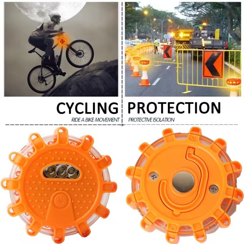 LED Road Flares Flashing Emergency Warning Light with Magnetic Base