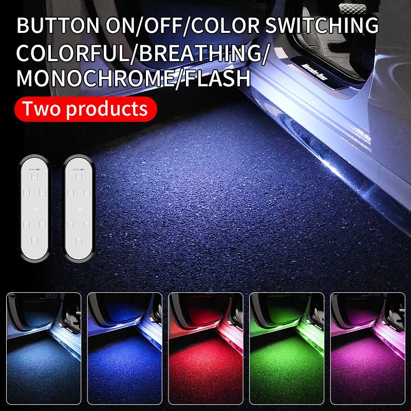 Car LED Door Warning Light Anti Collision Auto Atmosphere Light with USB Charging