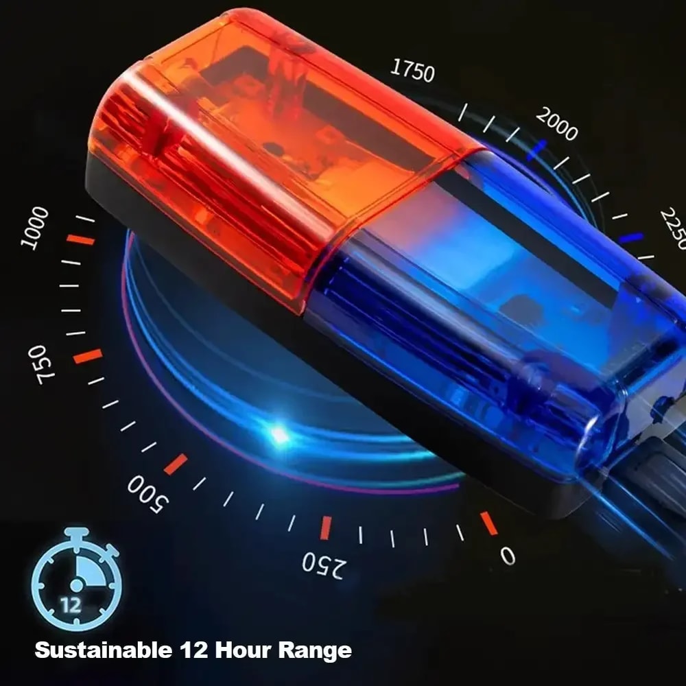 USB Rechargeable LED Police Light Shoulder Lamp Red & Blue Emergency Warning Torch