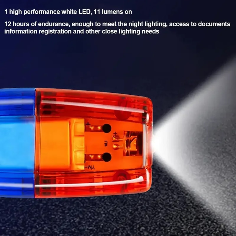 USB Rechargeable LED Police Light Shoulder Lamp Red & Blue Emergency Warning Torch