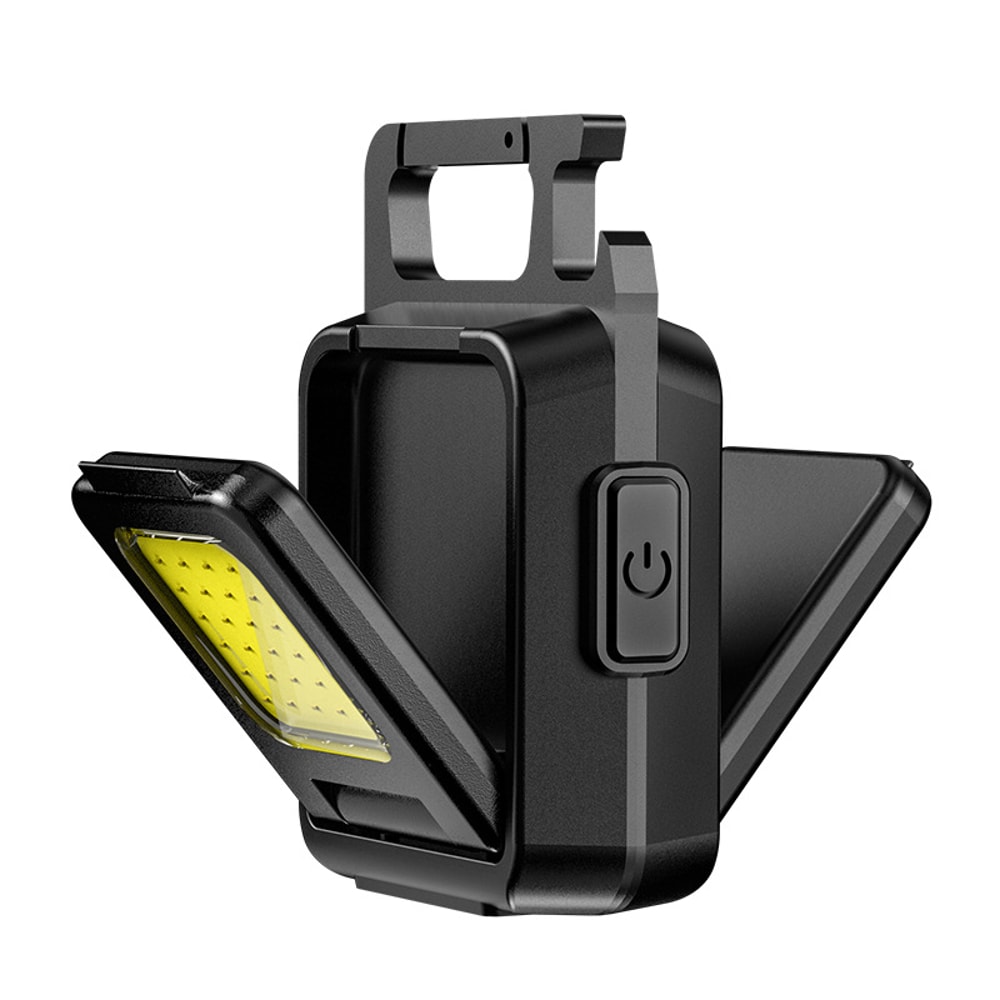 Ultra Bright Mini Flashlight Keychain USB Rechargeable Portable COB Lamp